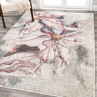 Trello Modern Abstract Muted Flowers Area Rug