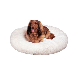 Maisie Bohemian Faux Fur Donut Pet Bed with Washable Cover