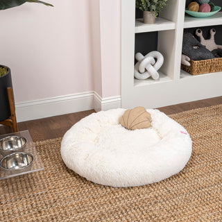 Maisie Bohemian Faux Fur Donut Pet Bed with Washable Cover