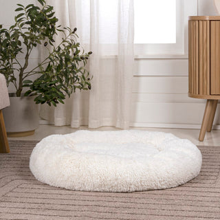 Maisie Bohemian Faux Fur Donut Pet Bed with Washable Cover