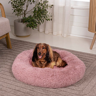 Maisie Bohemian Faux Fur Donut Pet Bed with Washable Cover