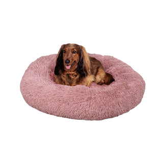 Maisie Bohemian Faux Fur Donut Pet Bed with Washable Cover