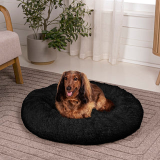 Maisie Bohemian Faux Fur Donut Pet Bed with Washable Cover