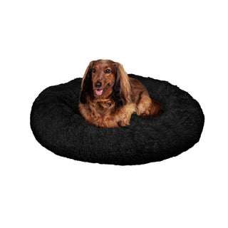 Maisie Bohemian Faux Fur Donut Pet Bed with Washable Cover