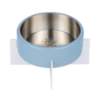 LeafLick Small/Medium Concrete and Stainless Steel Bowl 16oz (2 Cups) with Metal Stand Pet Feeder