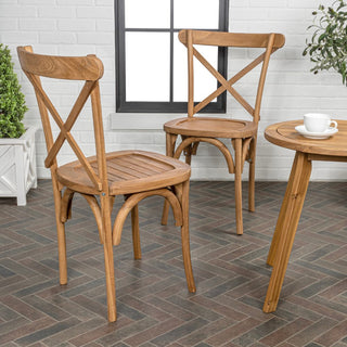 Ricky Classic Traditional X-Back Wood Outdoor Dining Chair