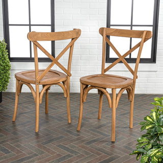 Ricky Classic Traditional X-Back Wood Outdoor Dining Chair