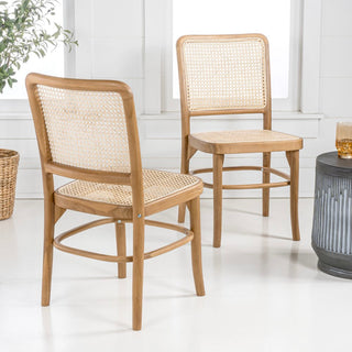 Stunning Mid-Century Vintage Wood Rattan Dining Chair