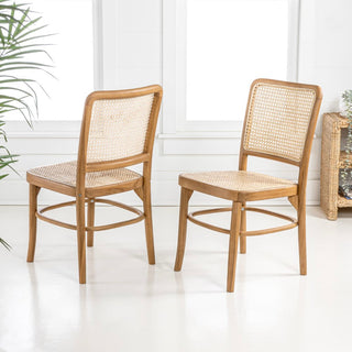 Stunning Mid-Century Vintage Wood Rattan Dining Chair