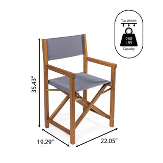 Actor Classic Vintage Outdoor Acacia Wood Folding Director Chair with Canvas Seat