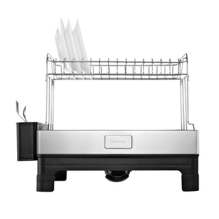 Simple 2-Tier Dish Drying Rack & Tray With Swivel Drain Spout