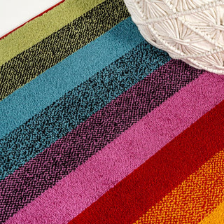 Naz Rainbow Contemporary Stripe Area Rug