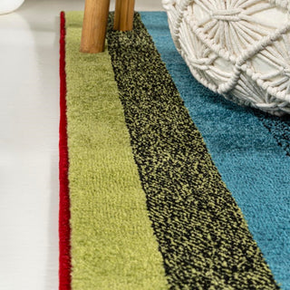 Naz Rainbow Contemporary Stripe Area Rug