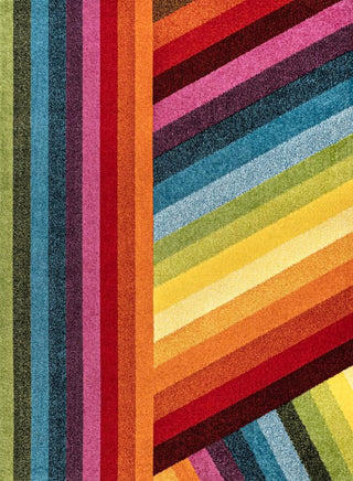 Naz Rainbow Contemporary Stripe Area Rug