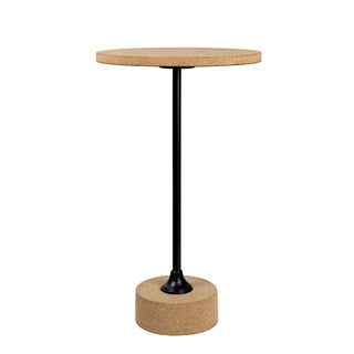 Rock 23.5" Contemporary Minimalist Metal/Cork Round End Table