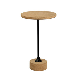 Rock 23.5" Contemporary Minimalist Metal/Cork Round End Table