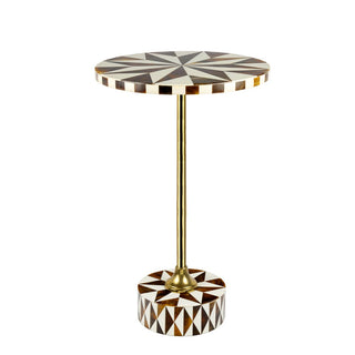 Bramble 23.5" Contemporary Minimalist Metal/Resin Round End Table