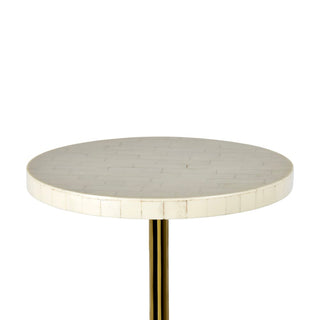 Stone 26" Modern Glam Metal/Resin Mosaic Pedestal Drink Table