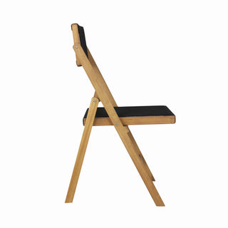 Daxue Coastal Modern Wood Roped Folding Chair with Adjustable Back