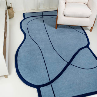 Manifest Coastal Geometric Border Handwoven Wool Area Rug