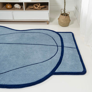 Manifest Coastal Geometric Border Handwoven Wool Area Rug