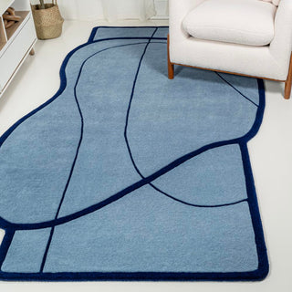 Manifest Coastal Geometric Border Handwoven Wool Area Rug