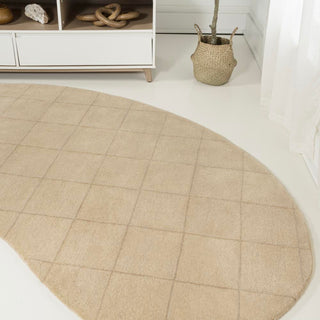 Jute Modern Plaid Grid Handwoven Wool Area Rug