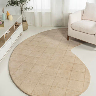 Jute Modern Plaid Grid Handwoven Wool Area Rug