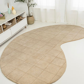 Jute Modern Plaid Grid Handwoven Wool Area Rug