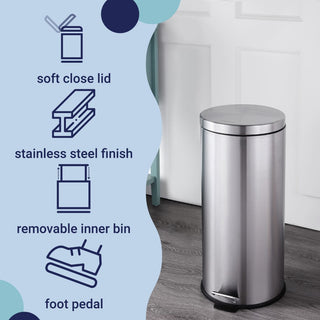 Leo 8-Gallon Step-Open Trash Can with FREE Mini Trash Can