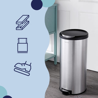 Molly Round 8-Gallon Step-Open Trash Can with FREE Mini Trash Can