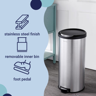 Molly Round 8-Gallon Step-Open Trash Can with FREE Mini Trash Can