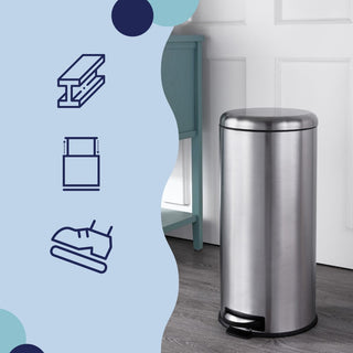 Nathan Round 8-Gallon Step-Open Trash Can with FREE Mini Trash Can