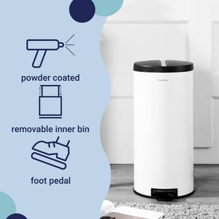 Oscar Round 8-Gallon Step-Open Trash Can with FREE Mini Trash Can