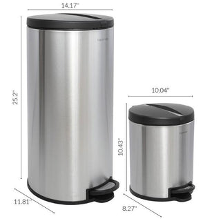 Oscar Round 8-Gallon Step-Open Trash Can with FREE Mini Trash Can