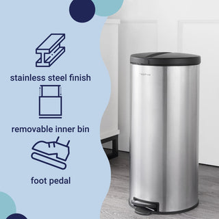 Oscar Round 8-Gallon Step-Open Trash Can with FREE Mini Trash Can