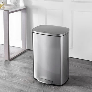 Connor Rectangular 13-Gallon Trash Can with Soft-Close Lid and FREE Mini Trash Can