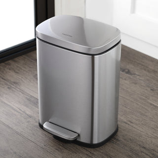 Connor Rectangular 13-Gallon Trash Can with Soft-Close Lid and FREE Mini Trash Can