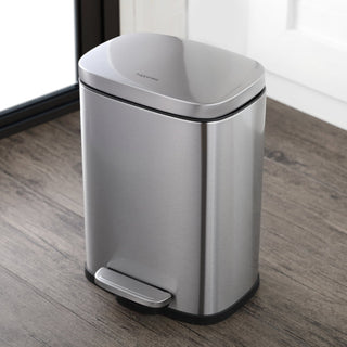 Connor Rectangular 13-Gallon Trash Can with Soft-Close Lid and FREE Mini Trash Can