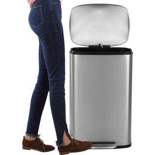 Connor Rectangular 13-Gallon Trash Can with Soft-Close Lid and FREE Mini Trash Can