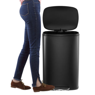 Connor Rectangular 13-Gallon Trash Can with Soft-Close Lid and FREE Mini Trash Can