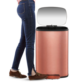 Connor Rectangular 13-Gallon Trash Can with Soft-Close Lid and FREE Mini Trash Can