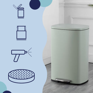 Connor Rectangular 13-Gallon Trash Can with Soft-Close Lid and FREE Mini Trash Can