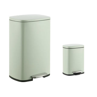 Connor Rectangular 13-Gallon Trash Can with Soft-Close Lid and FREE Mini Trash Can