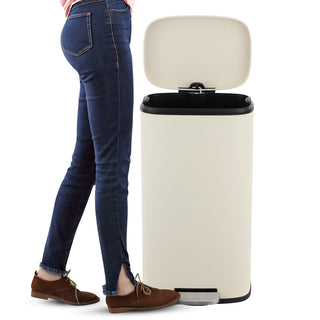 Connor Rectangular 13-Gallon Trash Can with Soft-Close Lid and FREE Mini Trash Can