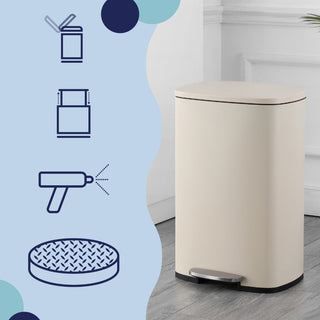 Connor Rectangular 13-Gallon Trash Can with Soft-Close Lid and FREE Mini Trash Can