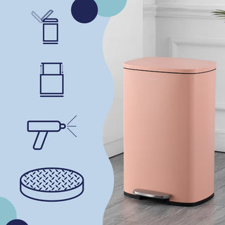 Connor Rectangular 13-Gallon Trash Can with Soft-Close Lid and FREE Mini Trash Can