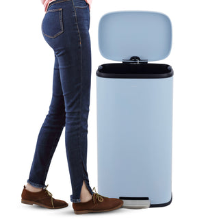 Connor Rectangular 13-Gallon Trash Can with Soft-Close Lid and FREE Mini Trash Can