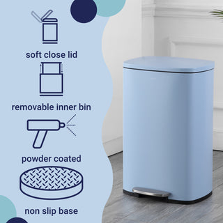 Connor Rectangular 13-Gallon Trash Can with Soft-Close Lid and FREE Mini Trash Can