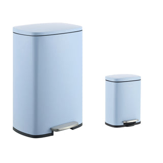 Connor Rectangular 13-Gallon Trash Can with Soft-Close Lid and FREE Mini Trash Can